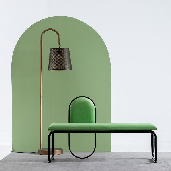 Banquet 110 x 40 x 68 cm Synthetic Fabric Metal Green