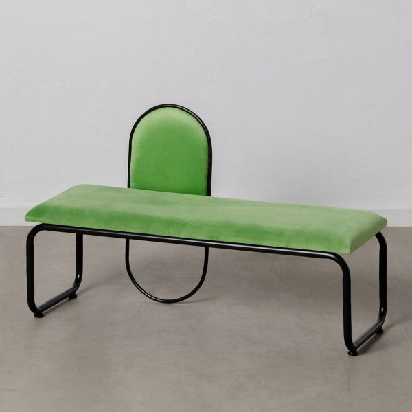 Banquet 110 x 40 x 68 cm Synthetic Fabric Metal Green