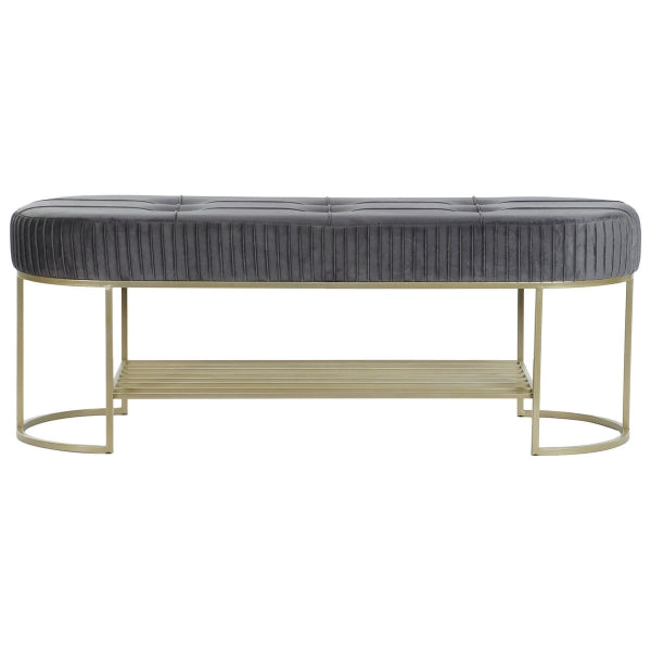 Bench DKD Home Decor Gold Grey* Metal 120 x 40 x 45 cm