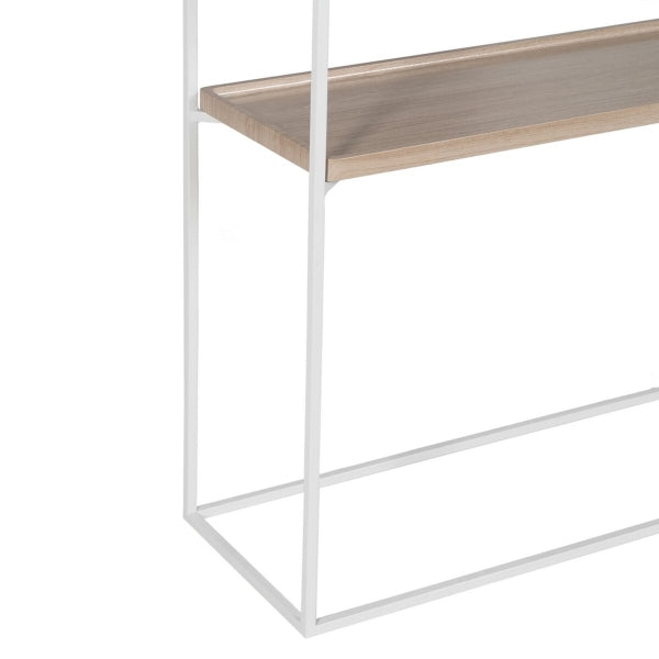 Console Natural White Glass Iron Wood MDF 120 x 30 x 75 cm