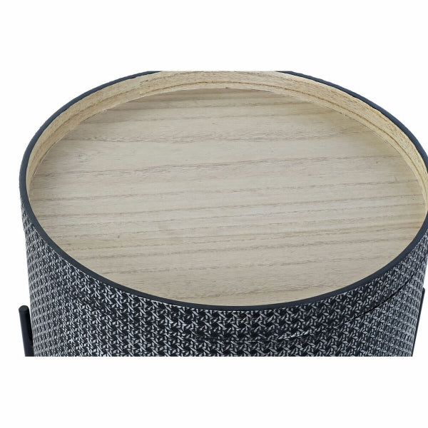 Console DKD Home Decor Noir Argent Métal Bois MDF 45 x 45 x 39 cm