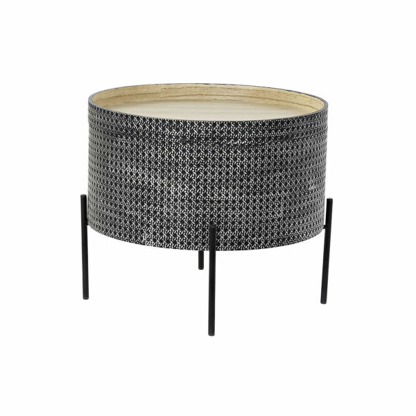 Consola DKD Home Decor Negro Plata Metal Madera MDF 45 x 45 x 39 cm