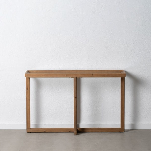 Console Natural Tempered Glass Fir Wood 120 x 33 x 75 cm