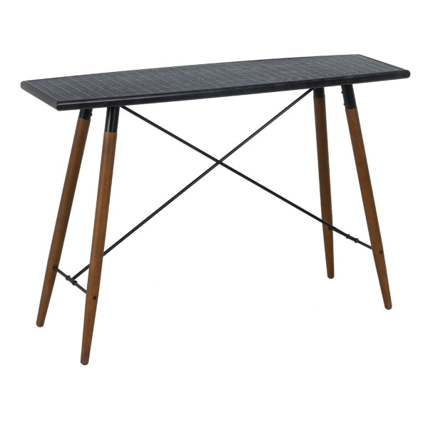 Console Noir Bois naturel Fer Bois MDF 120 x 38 x 81 cm