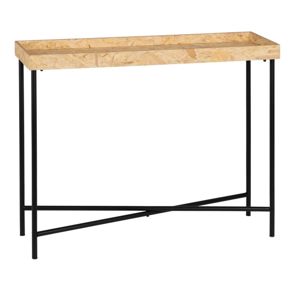 Console Black Natural Wood Iron Wood MDF 98 x 32 x 80.5 cm