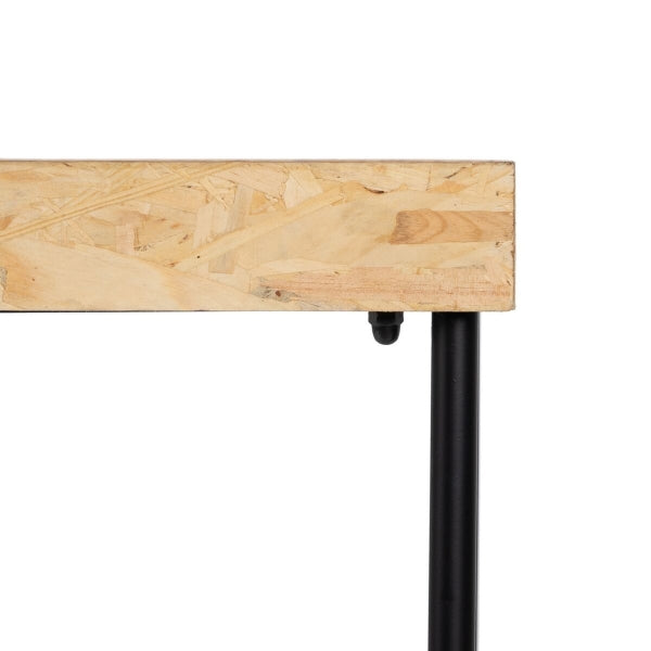 Console Noir Bois naturel Fer Bois MDF 98 x 32 x 80,5 cm