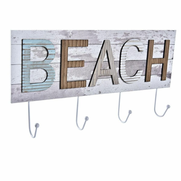 Accroche murale DKD Home Decor Bois Métal Plage 45 x 5 x 23 cm (2 Unités)