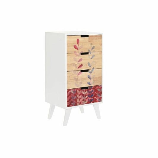 Wardrobe with Drawers DKD Home Decor White Natural Chestnut Rubber Wood Paulownia Wood 40 x 30 x 78 cm