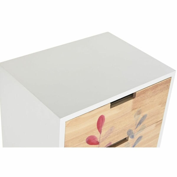 Wardrobe with Drawers DKD Home Decor White Natural Chestnut Rubber Wood Paulownia Wood 40 x 30 x 78 cm