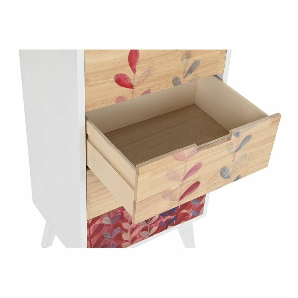 Wardrobe with Drawers DKD Home Decor White Natural Chestnut Rubber Wood Paulownia Wood 40 x 30 x 78 cm