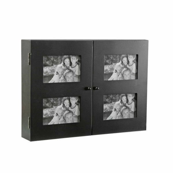 Key cabinet Versa Black Wood (8.5 x 33 x 46 cm)