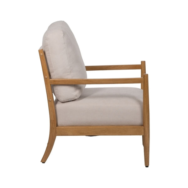 Armchair Beige Natural Rubber wood Wood MDF Foam 100% polyester 65 x 71 x 88 cm