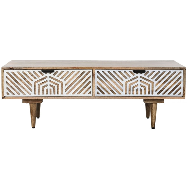 Table basse Home ESPRIT Blanc Bois de manguier 115 x 60 x 40 cm