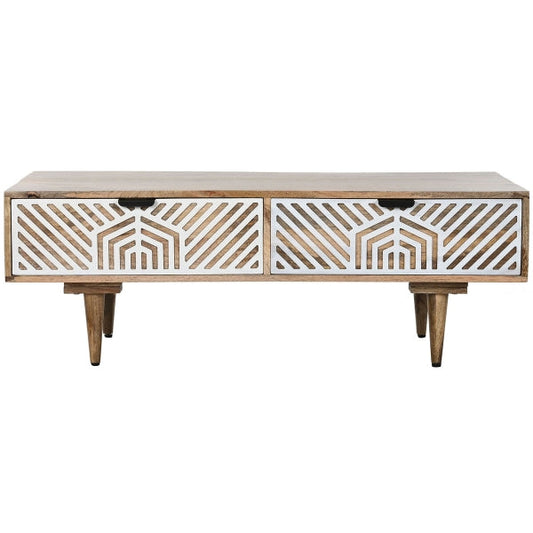 Coffee table Home ESPRIT White Mango wood 115 x 60 x 40 cm