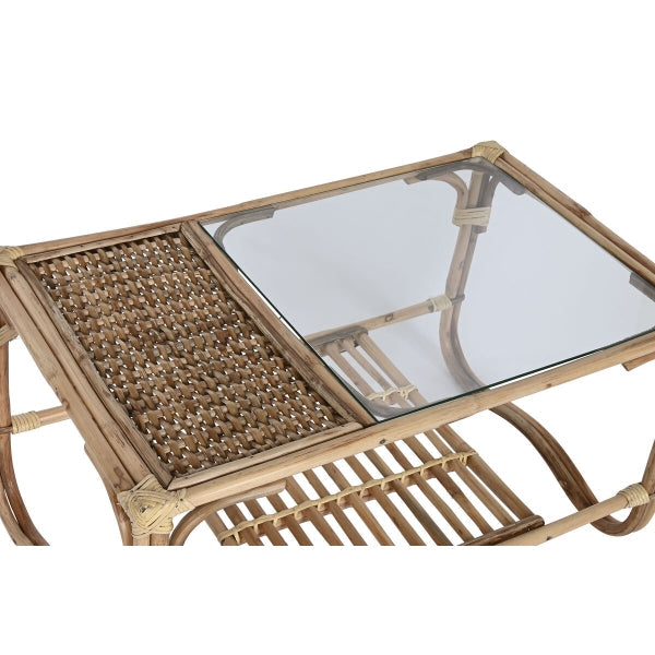 Mesa de centro Home ESPRIT Bambu natural Rattan 76 x 46 x 40 cm