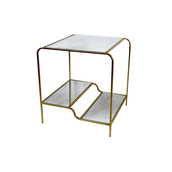 Mesa de apoio DKD Home Decor Gold* Metal Mirror 50 x 50 x 55 cm