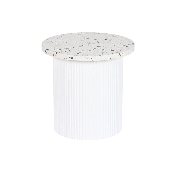 Mesa de apoio Home ESPRIT Branco Madeira MDF Terrazzo 40 x 40 x 37,5 cm