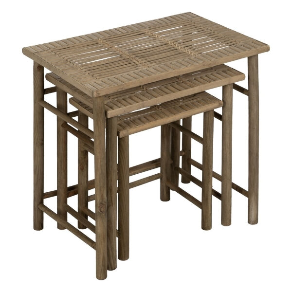 Table d'appoint Bambou naturel 57 x 38 x 55 cm 45 x 32 x 47 cm 34 x 26 x 40 cm 3 Pièces (3 Unités)