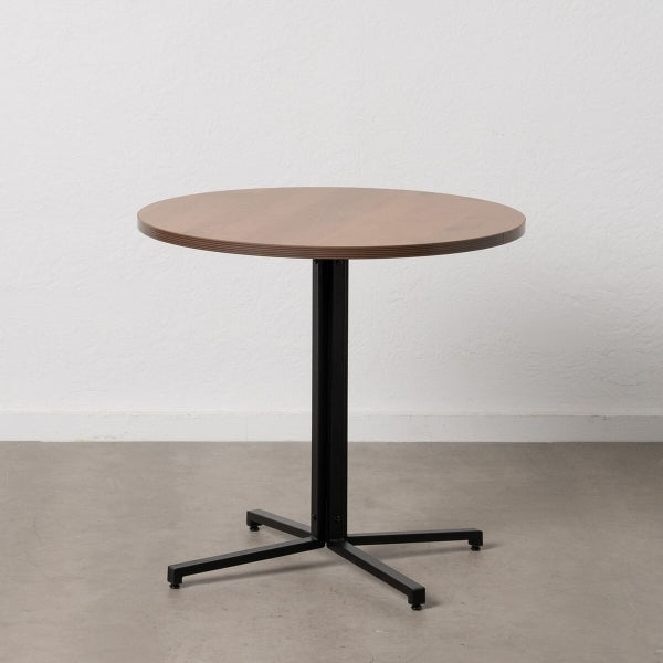 Natural Black MDF Wood Table 80 x 80 x 75 cm