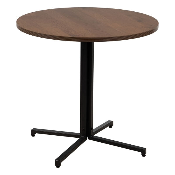 Table en bois MDF noir naturel 80 x 80 x 75 cm