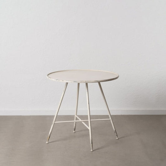 Iron Cream Side Table 80 x 80 x 75 cm