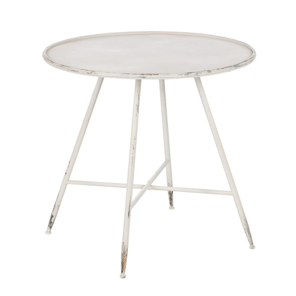 Iron Cream Side Table 80 x 80 x 75 cm