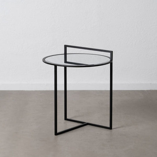 Side Table Black Iron Mirror 59 x 59 x 67.5 cm