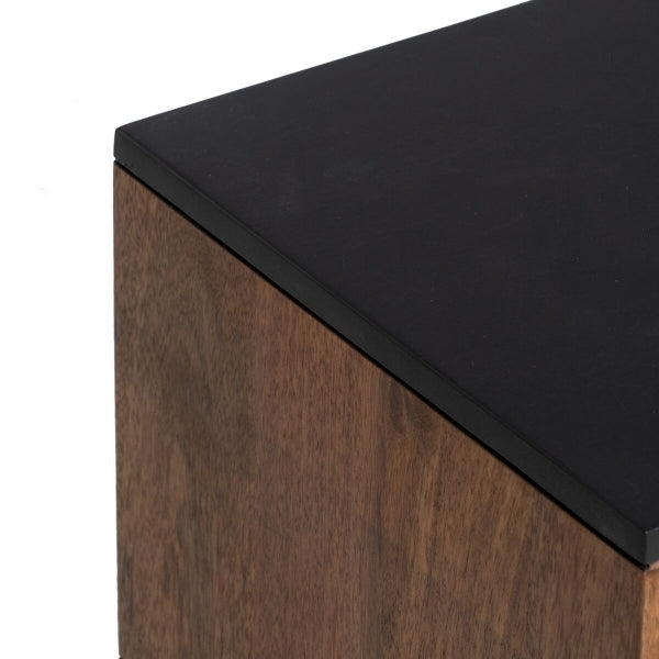 ABNER bedside table Brown Black Iron Mango wood 40 x 40 x 50 cm