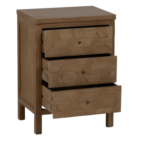 Bedside table BRAYAN Natural Paulownia wood 48 x 35 x 66 cm