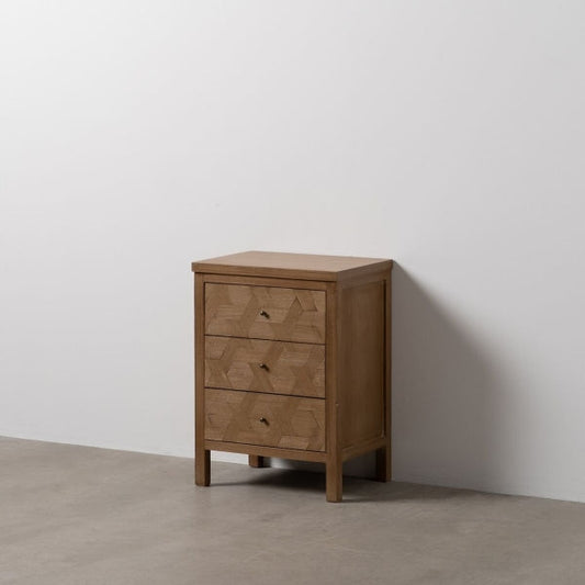 Bedside table BRAYAN Natural Paulownia wood 48 x 35 x 66 cm