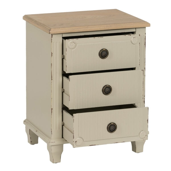 Bedside table Cream Natural Fir wood MDF wood 48 x 36 x 61 cm