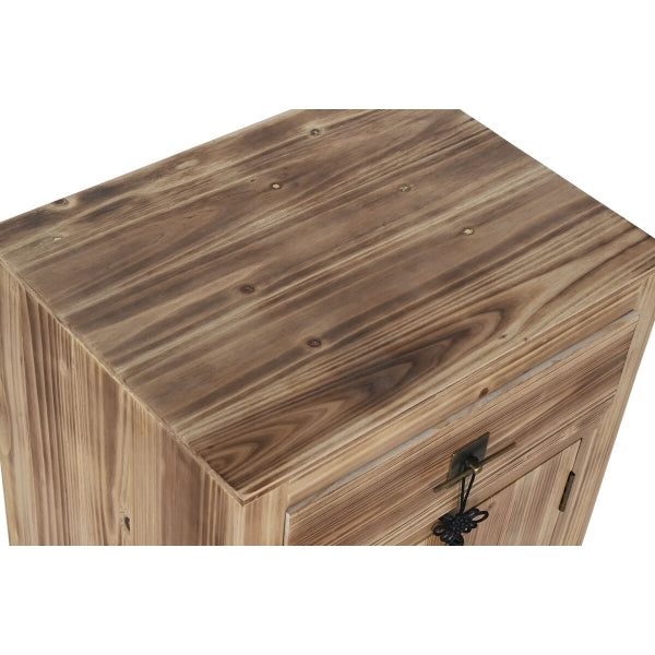 Nightstand Home ESPRIT Black Natural Fir wood MDF wood 45 x 34 x 66 cm