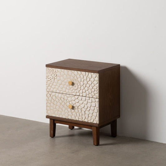 MANACOR Nightstand White Brown