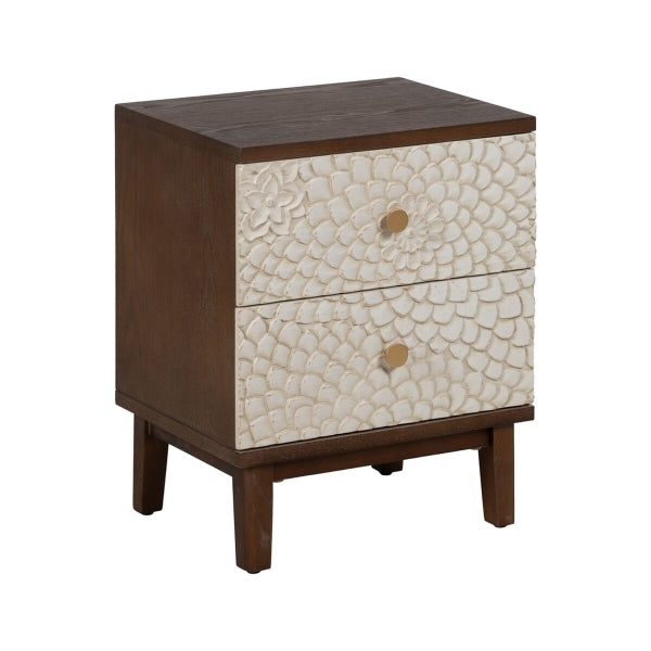 MANACOR Nightstand White Brown