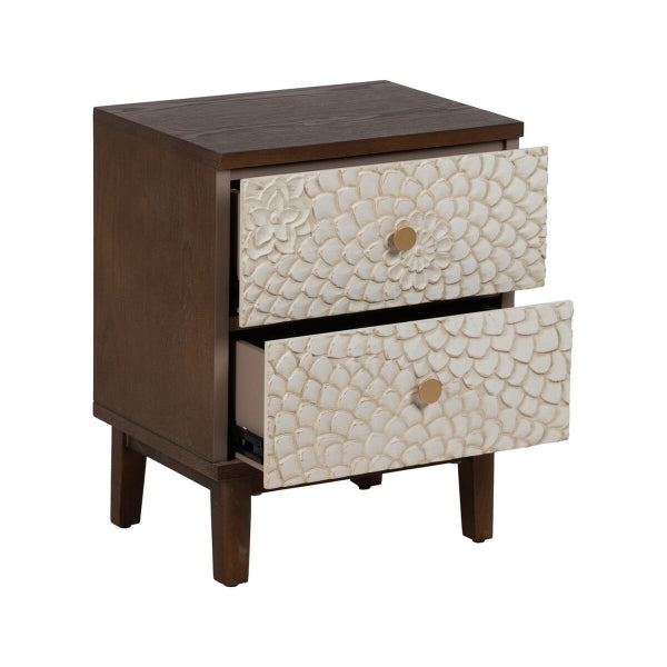 MANACOR Nightstand White Brown