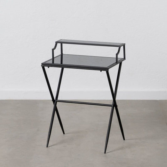 Nightstand Black Glass Iron 45 x 35 x 65 cm