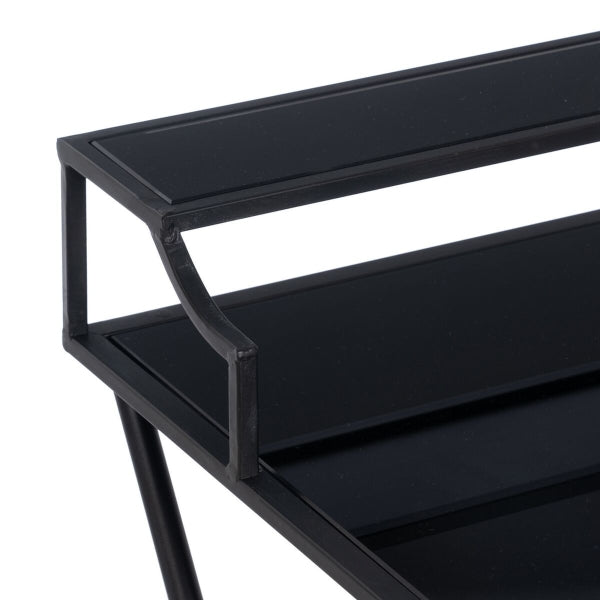 Nightstand Black Glass Iron 45 x 35 x 65 cm