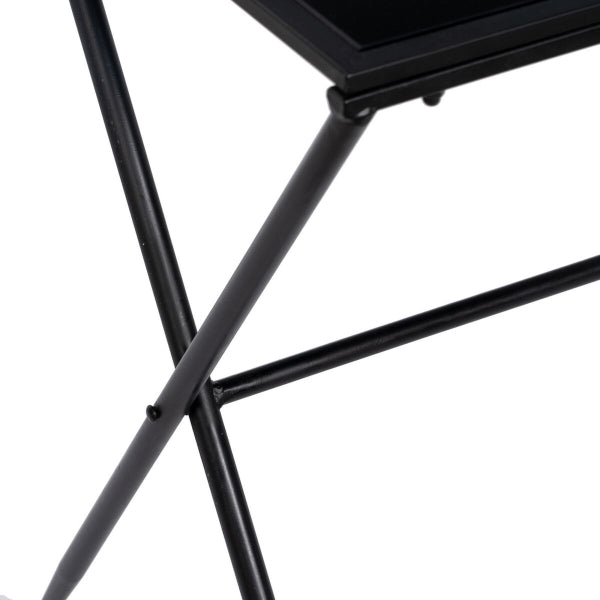 Nightstand Black Glass Iron 45 x 35 x 65 cm