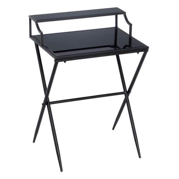 Nightstand Black Glass Iron 45 x 35 x 65 cm