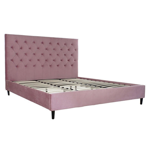 Lit DKD Home Decor Bois Métal Rose 180 x 200 cm 187 x 210 x 137 cm