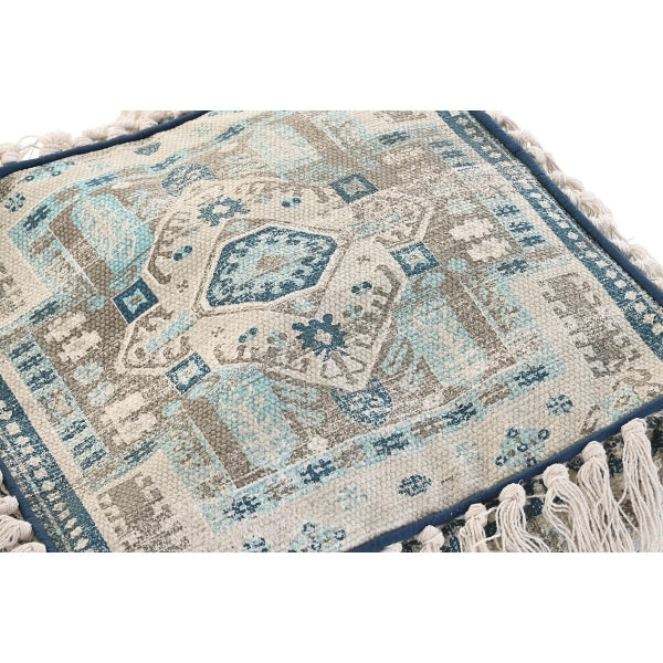 Puff DKD Home Decor Casablanca Blue Fringe 40 x 40 x 40 cm