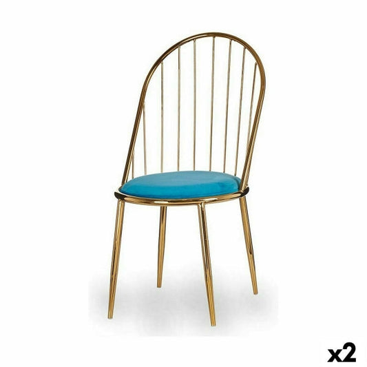 Bar Chair Blue Gold* 48 x 95.5 x 48 cm (2 Units)