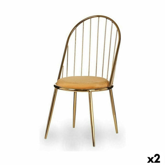 Bar Chair Gold* Mustard 48 x 95.5 x 48 cm (2 Units)