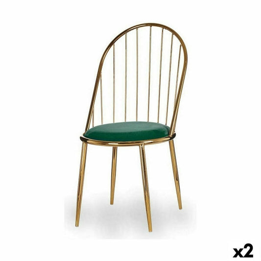 Bar Chair Green Gold* 48 x 95.5 x 48 cm (2 Units)