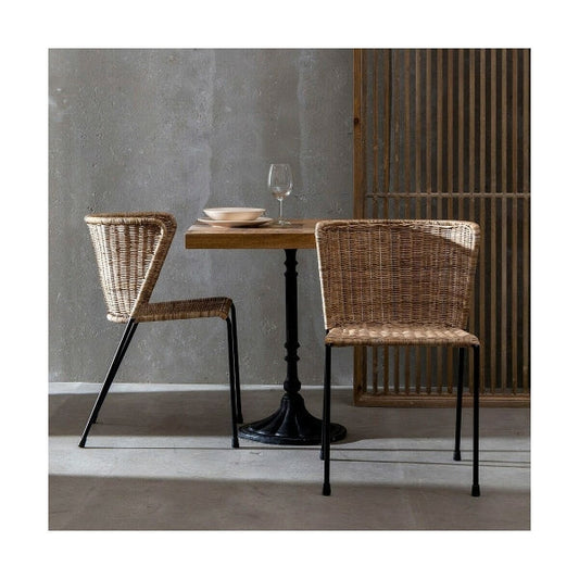 Dining Chair 50 x 54 x 77 cm Natural Black