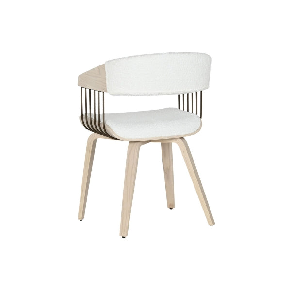 Living room chair Home ESPRIT White Polyester Wood 51 x 55 x 76.5 cm