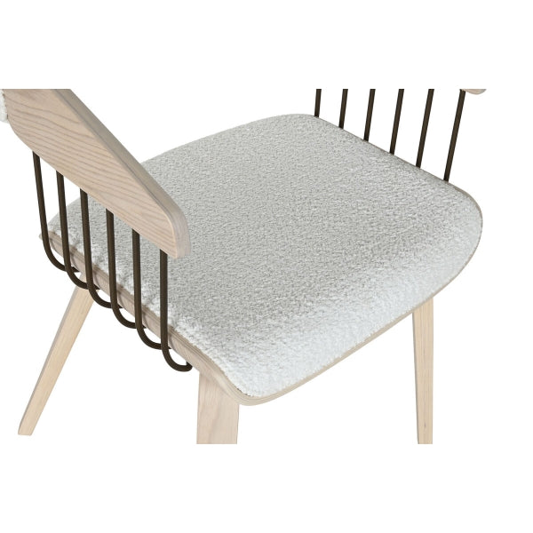 Chaise de salon Home ESPRIT Blanc Polyester Bois 51 x 55 x 76,5 cm