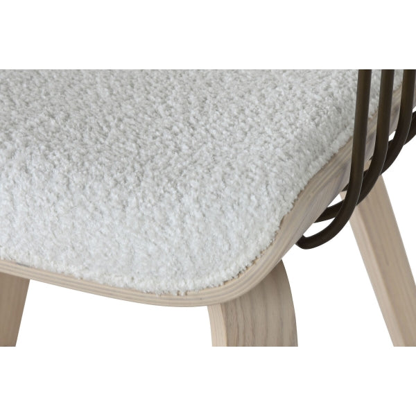 Living room chair Home ESPRIT White Polyester Wood 51 x 55 x 76.5 cm