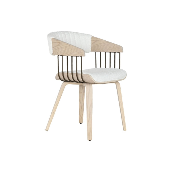 Living room chair Home ESPRIT White Polyester Wood 51 x 55 x 76.5 cm