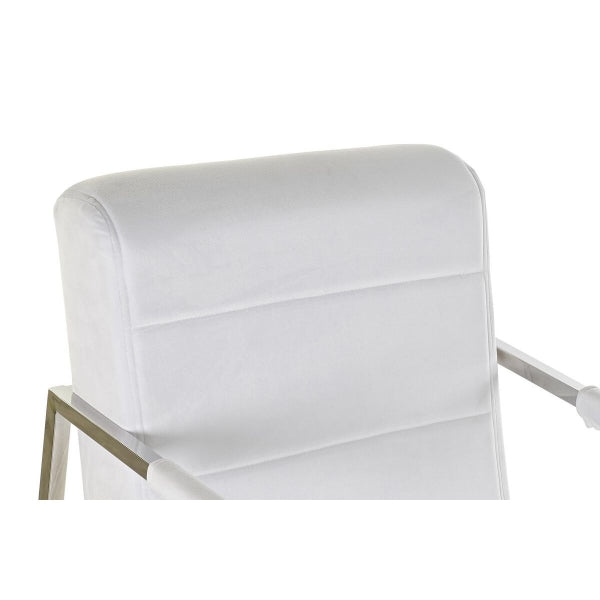 Chaise DKD Home Decor Polyester Steel White (56 x 68 x 92 cm)